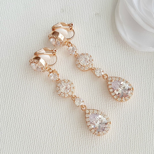 Rose Gold Clip On Earrings