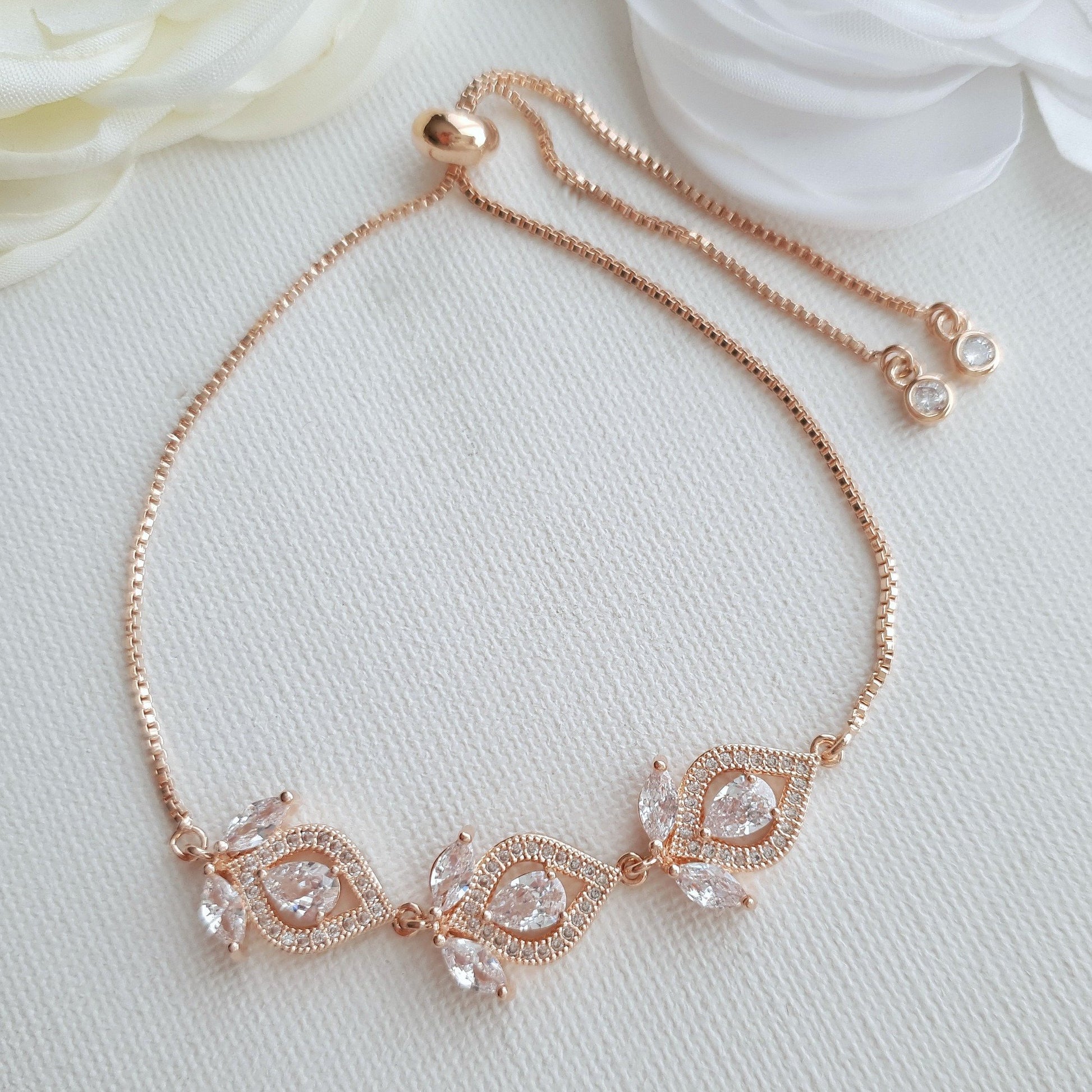 Rose Gold Slider Bracelet - Meghan - PoetryDesigns