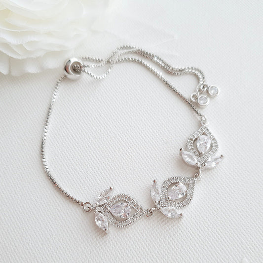 Crystal Bridal Bracelet -Meghan - PoetryDesigns