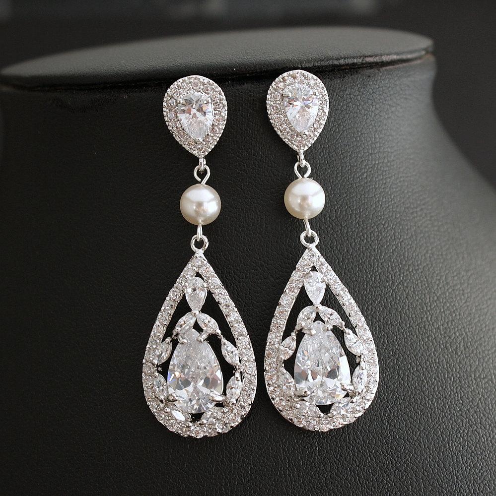 crystal teardrop earrings wedding 