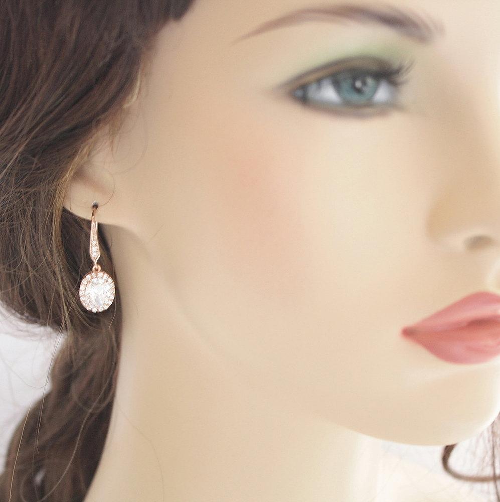 Small Dangle Earrings with Oval Drops-Emily