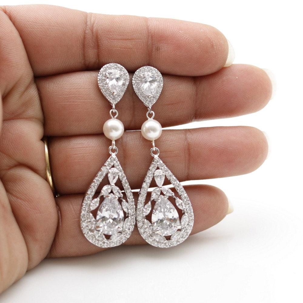 Teardrop Wedding Earrings