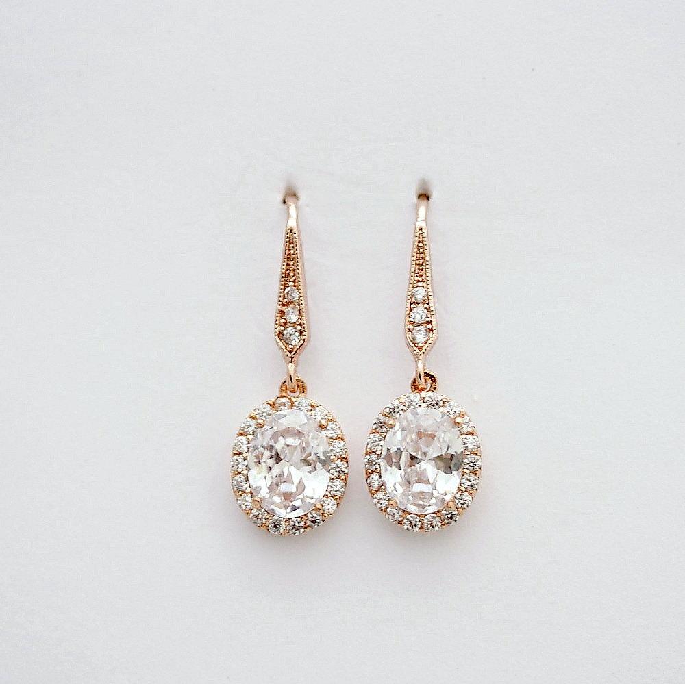 Small Rose gold Dangle Earrings